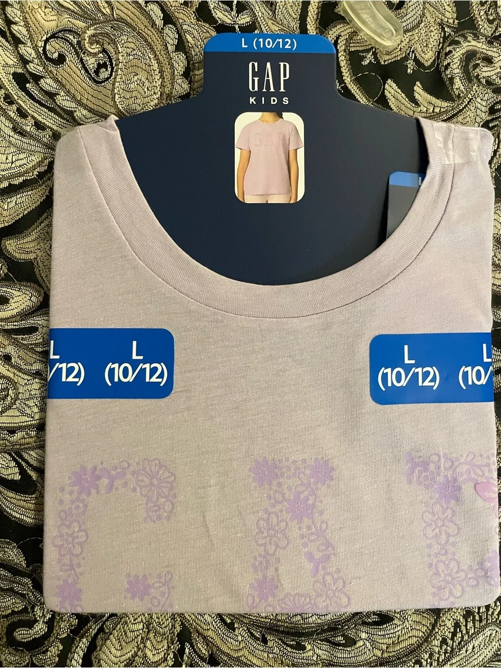 GAP Lavender Floral Logo Tee - L (10/12)